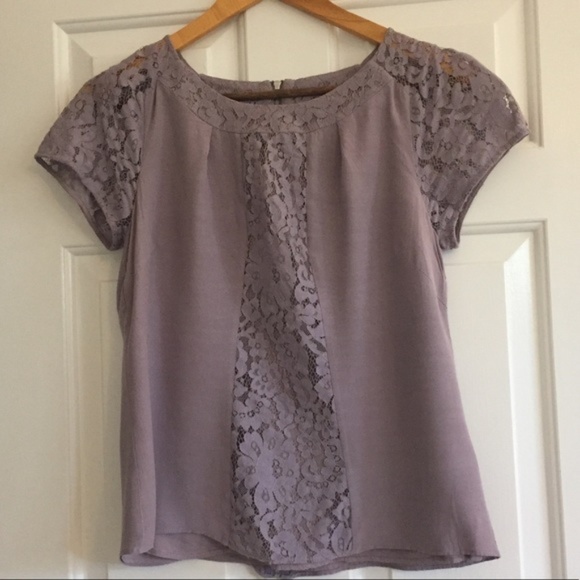 Boden Tops - Size 8 Boden Purple Lace Short Sleeve Blouse